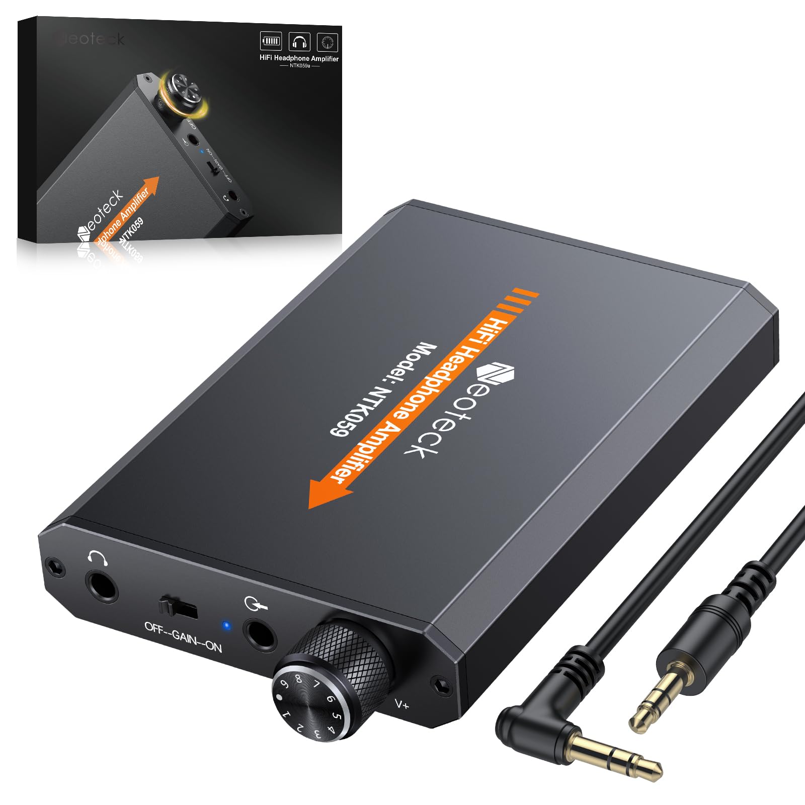 Neoteck Amplificatore Cuffie Portatile 3.5mm 16-300Ω HiFi Alluminio