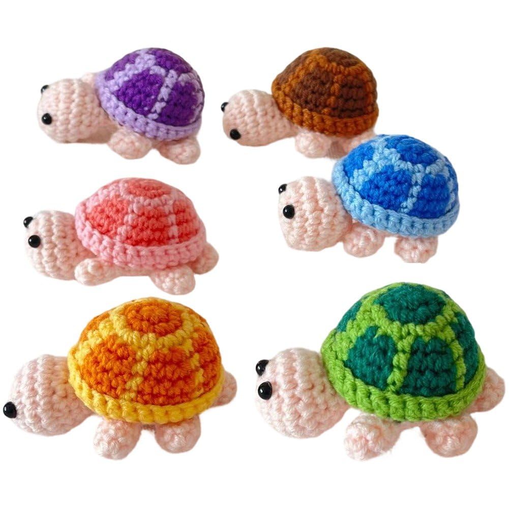 Mini Pendentifs Tortues Au Crochet | Lot De 6 Pièces Artisanales Pour Porte-Clés Et Sacs