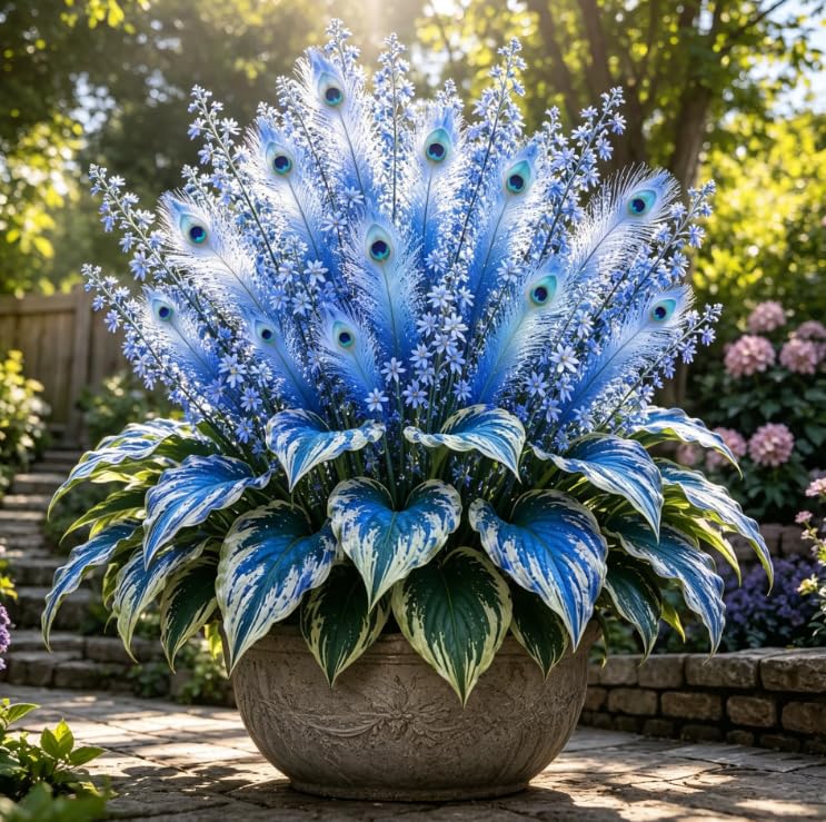 Impressive 'Peacock Flame' Hosta – Shade-Tolerant Perennial- Perennial Easy Grow for Garden Displays-6 Bulbs-B