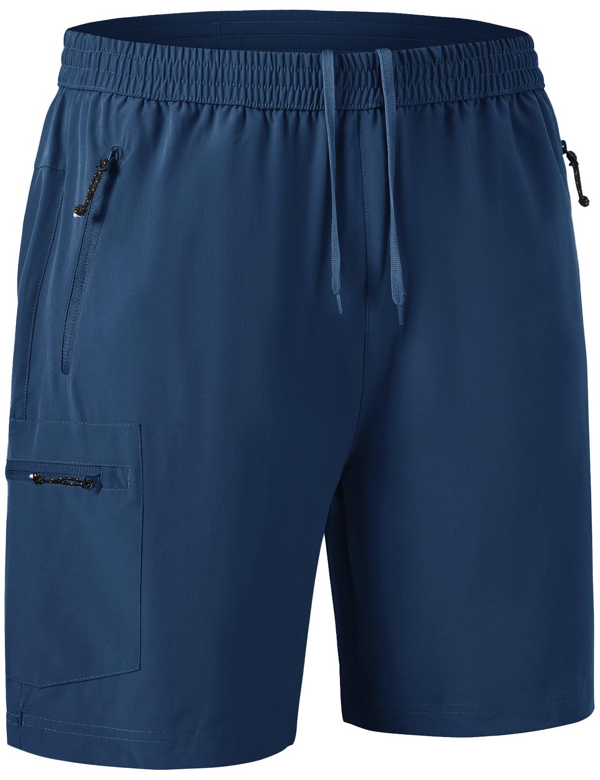 Rdruko Men's Quick Dry Hiking Shorts Lightweight Running Gym Outdoor Active Shorts with Zipper Pockets