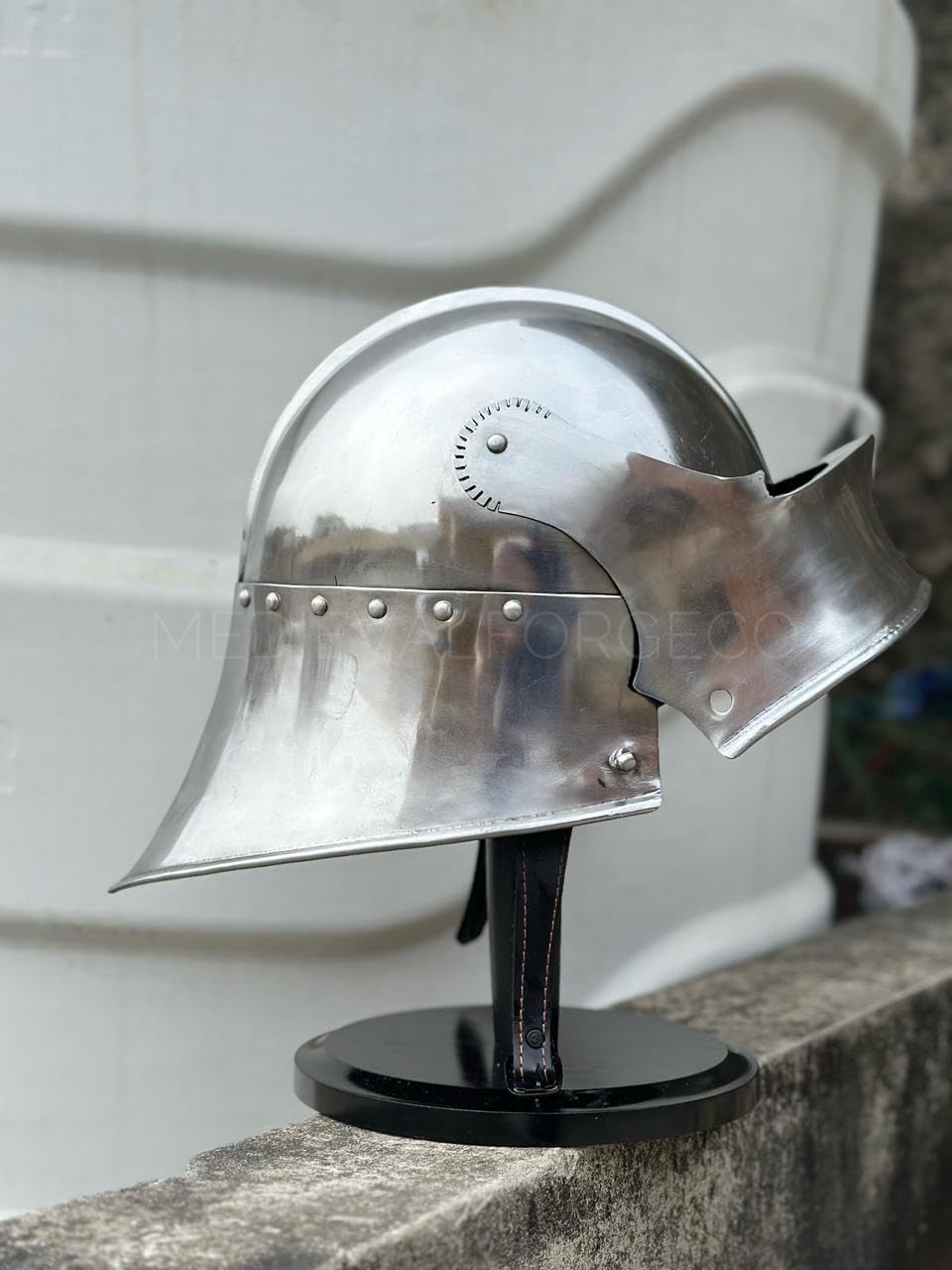 Medieval Knight Sallet Helmet Steel Knight Armor Helmet – 15th Century Open Visor Medieval Helmet for LARP, Reenactment, Cosplay & Costume – Handmade Polished Steel Adult Size Knight Armor