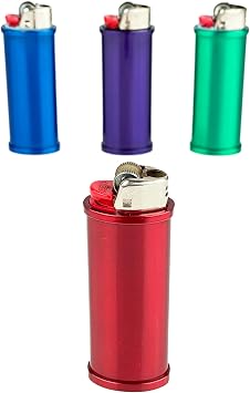 4-Pack Variety Pack Blank Metal Lighter Case Customizable Reusable Lighter case for Regular Bic J6 lighters