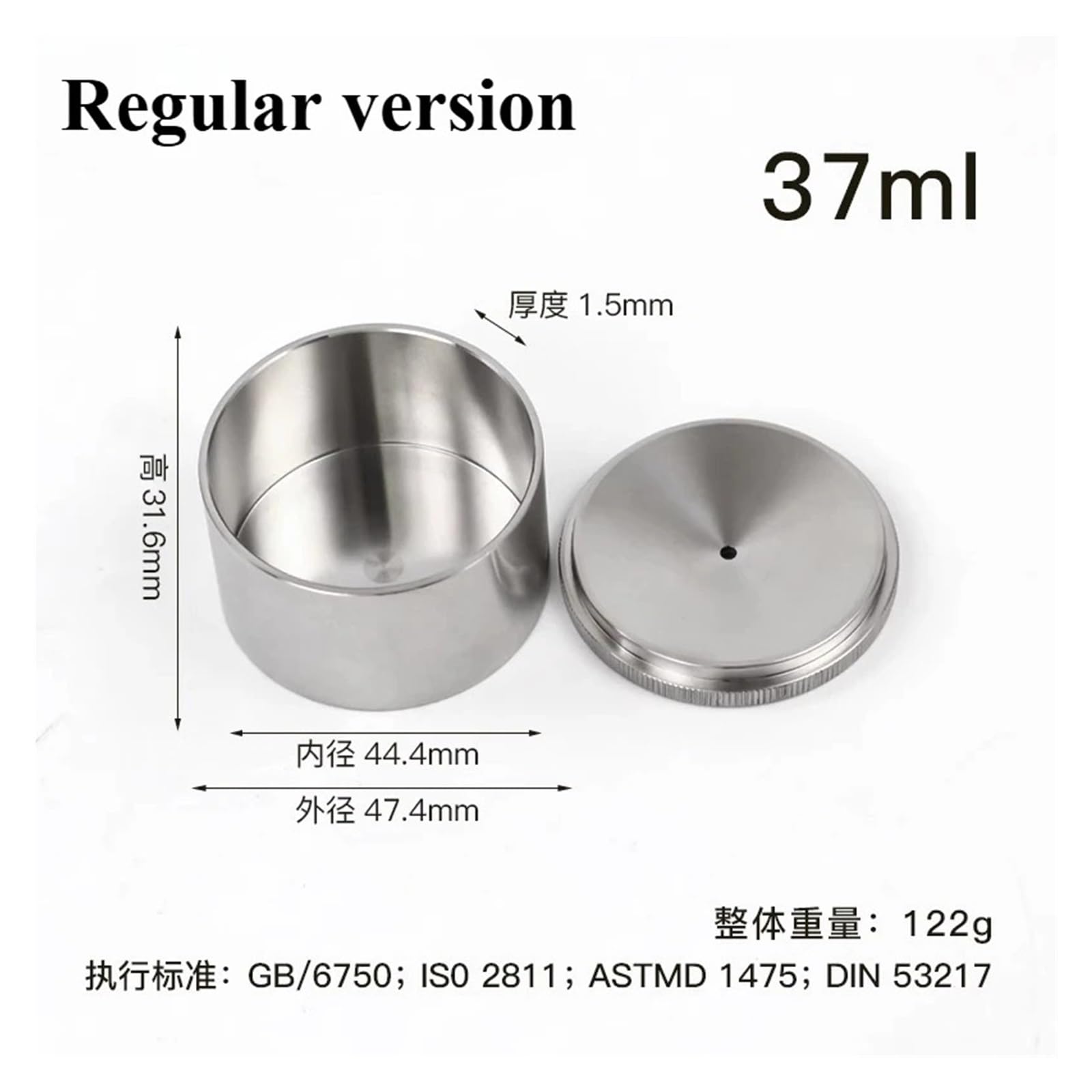 For la medición de Densidad QBB, se Utiliza una Copa de Gravedad específica, un densímetro de Recubrimiento, un picnómetro de líquidos y un picnómetro de 37/50/100 ml.(Regular Version 37ml)