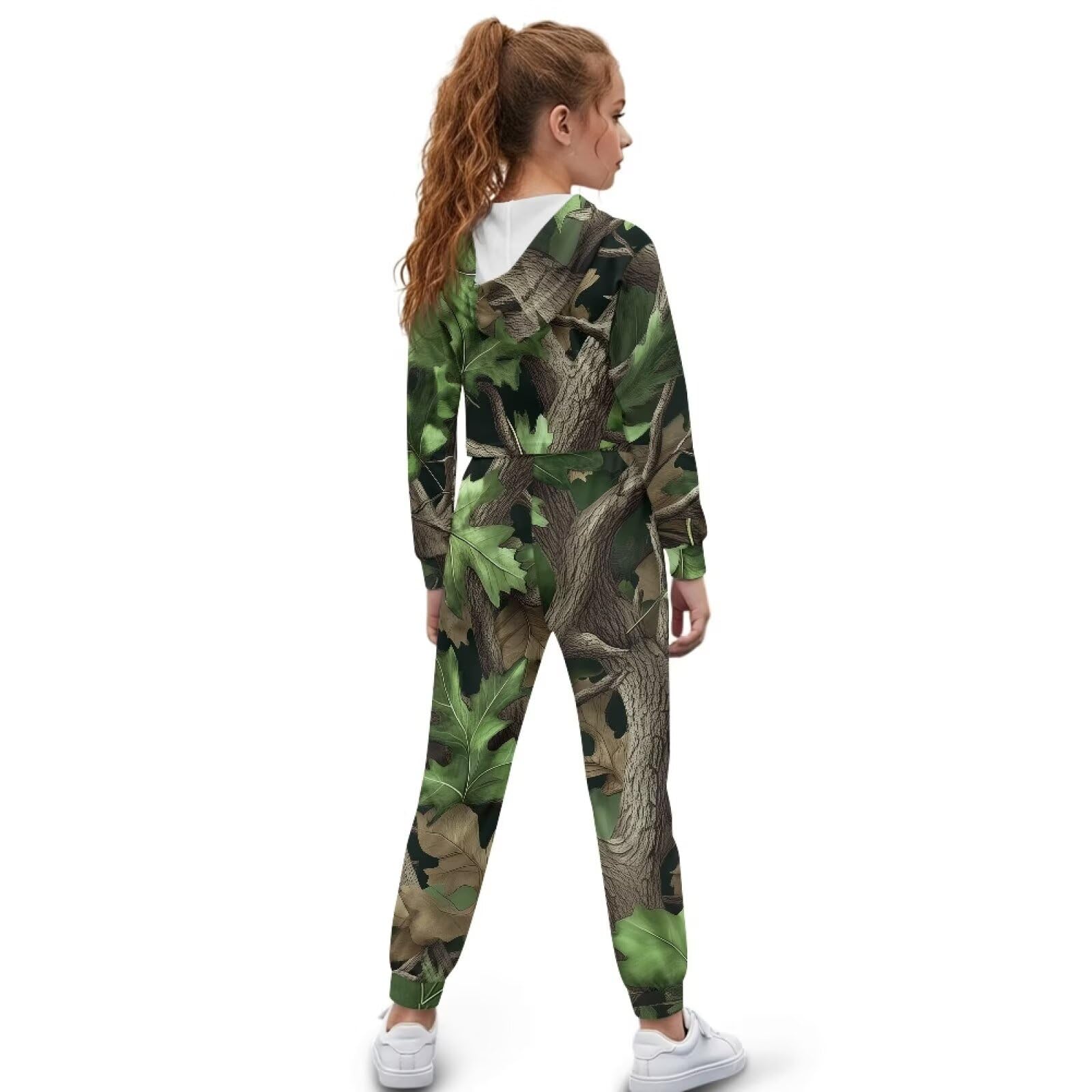 Set di felpa con cappuccio e pantaloni della tuta, per ragazze, casual, a maniche lunghe, girocollo, con pantaloni da jogging, per bambini dai 4 ai 13 anni