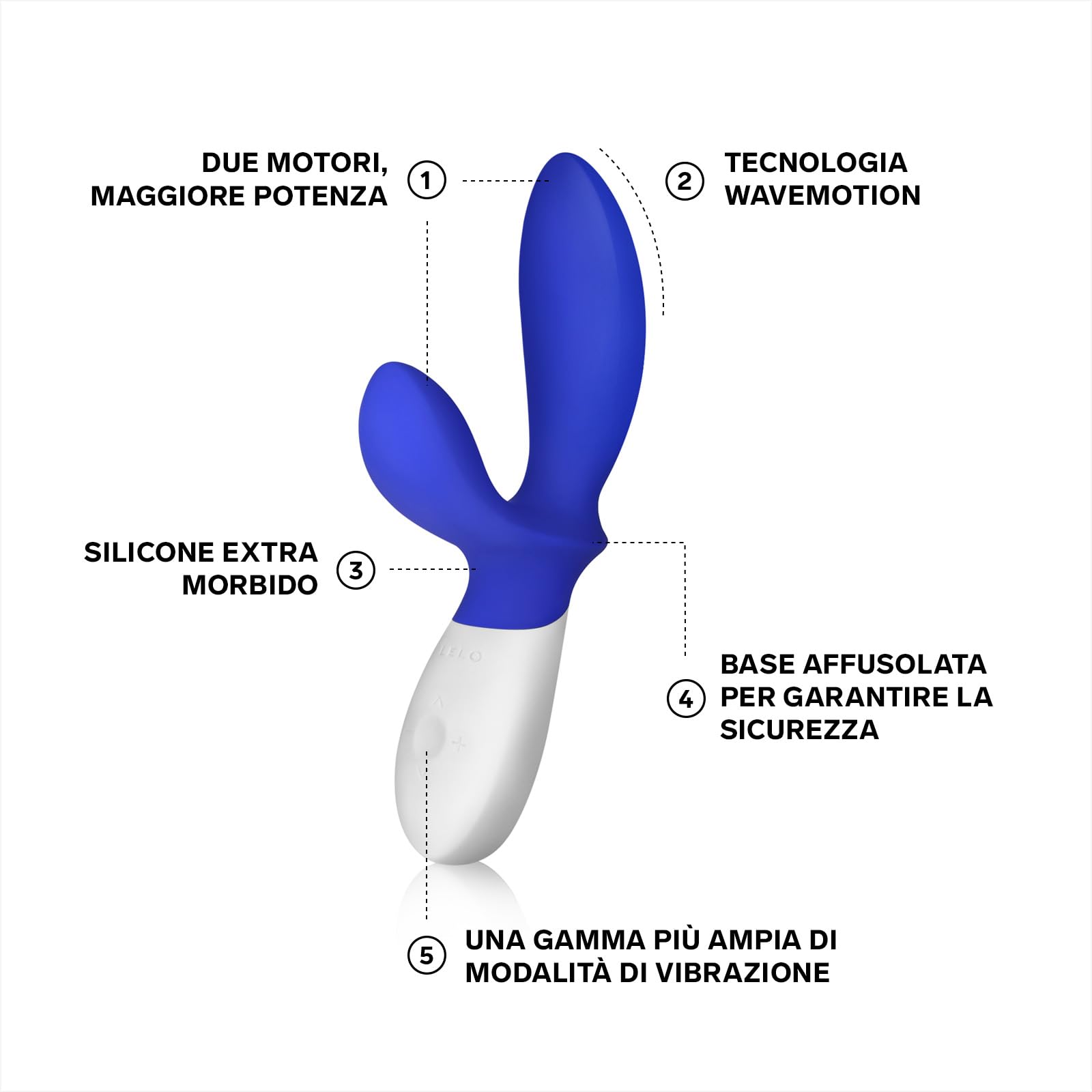 LELO LOKI Wave Massaggiatore Prostatico Prostata Vibratore Uomo con 12 Impostazioni e Design Impermeabile, Sex Toys, con Tecnologia WaveMotion, Federal Blu