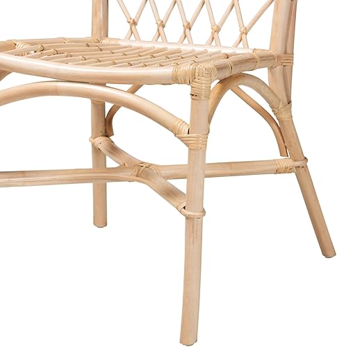 Miniatura 5 de Baxton Studio Doria - Silla de comedor moderna de ratán marrón natural bohemio