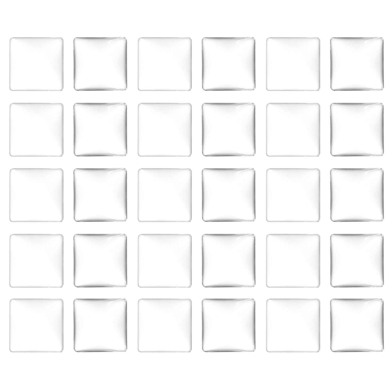 PATIKIL Transparent Glass Cabochons, Square Glass Dome Tiles for Photo Pendant Jewelry Making