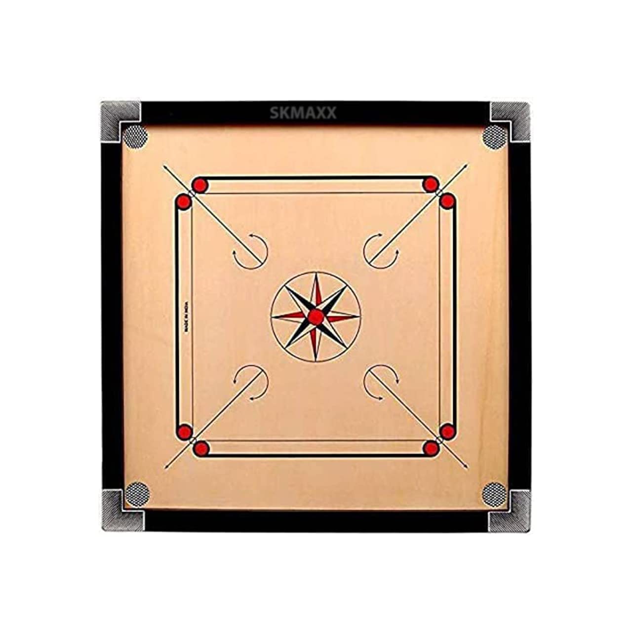 Classic Carrom 35" x 35" Set with Board, Coins, Striker and - Carrom Board playing area with stunning rebound hard borders