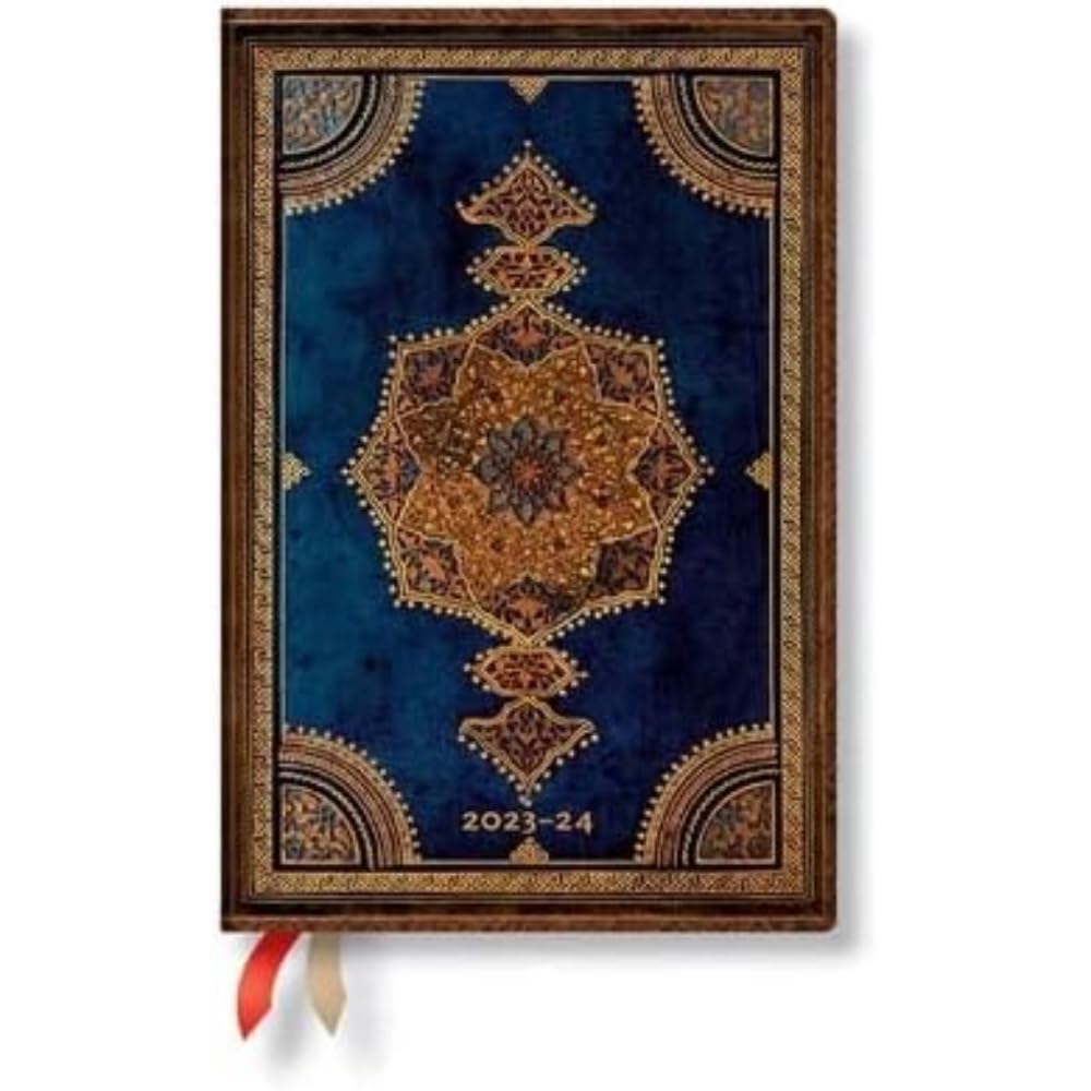 Paperblanks 18 Month Diaries 2023-2024 Safavid Indigo | Horizontal | Mini (95 × 140 mm)