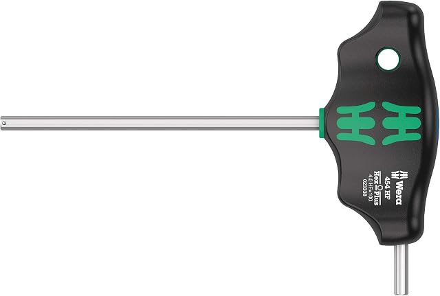 Wera 05023338001 454 HF T-Handle Hexagon Screwdriver Hex-Plus with Holding Function 4 x 100 mm