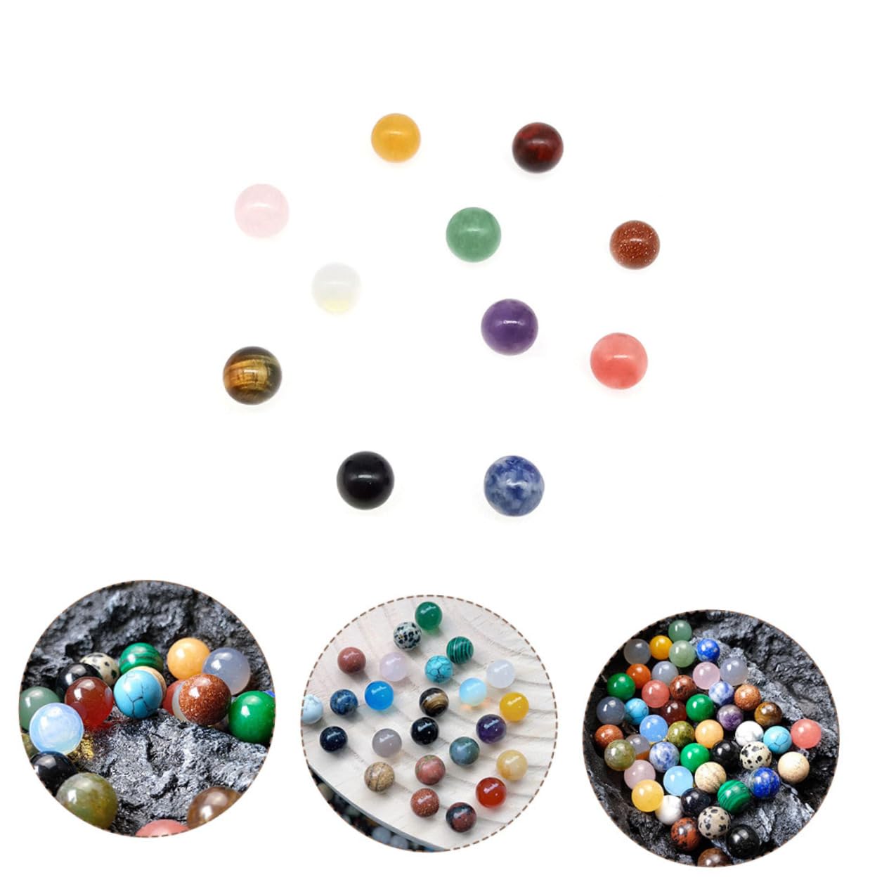 Lurrose 2 Sets Perlen Zur Schmuckherstellung Bügelperlen-set Runde Perlen Charms-perlen Bastelperlen Abstandsperlen 50 Stück * 2