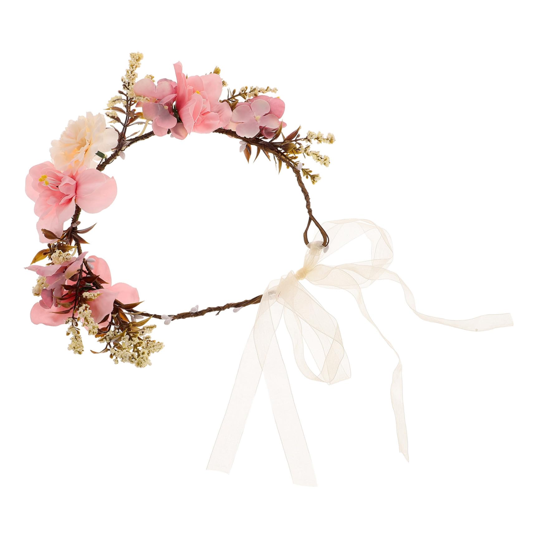 Bandeau à Fleurs Pourpre en Tissu pour Mariée et Plage