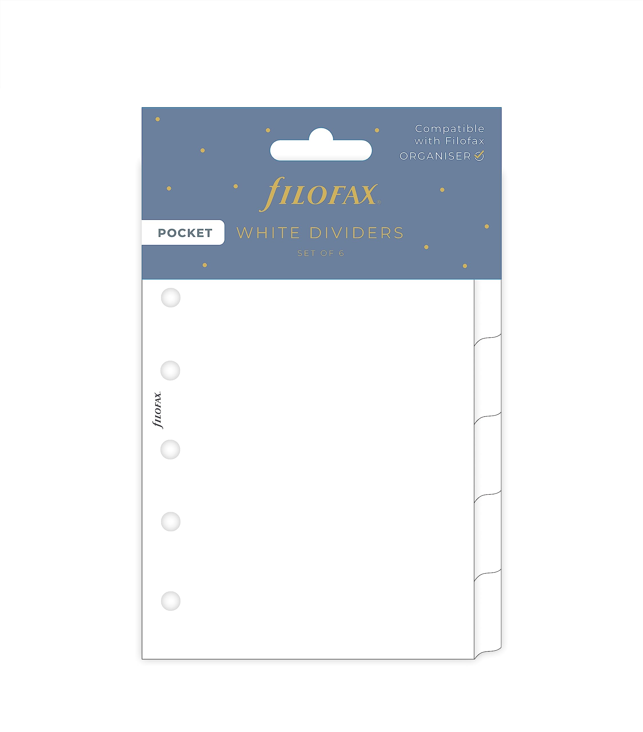 Pocket Blank dividers 6 tabs - white