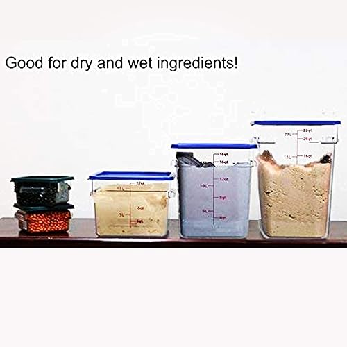 Vista 4 de Tiger Chef Juego de recipientes cuadrados de policarbonato para almacenamiento de alimentos con tapas, grado comercial, 2, 4, 6, 8, 12, 18, 22