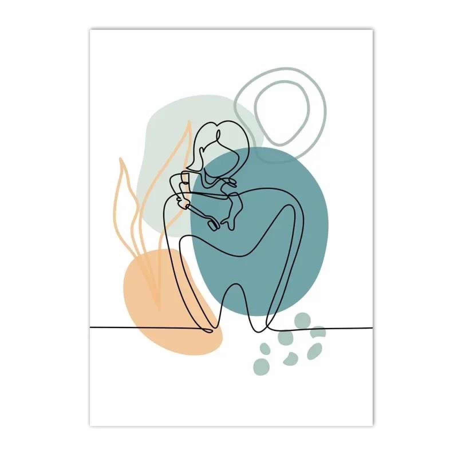 Baibexing Abstract Color Block Teeth Line Oral Health Dentist Tools Poster Prints Wall Art Canvas Painting Picture Clinic Office Home Decor A11 60X90Cm Unframed