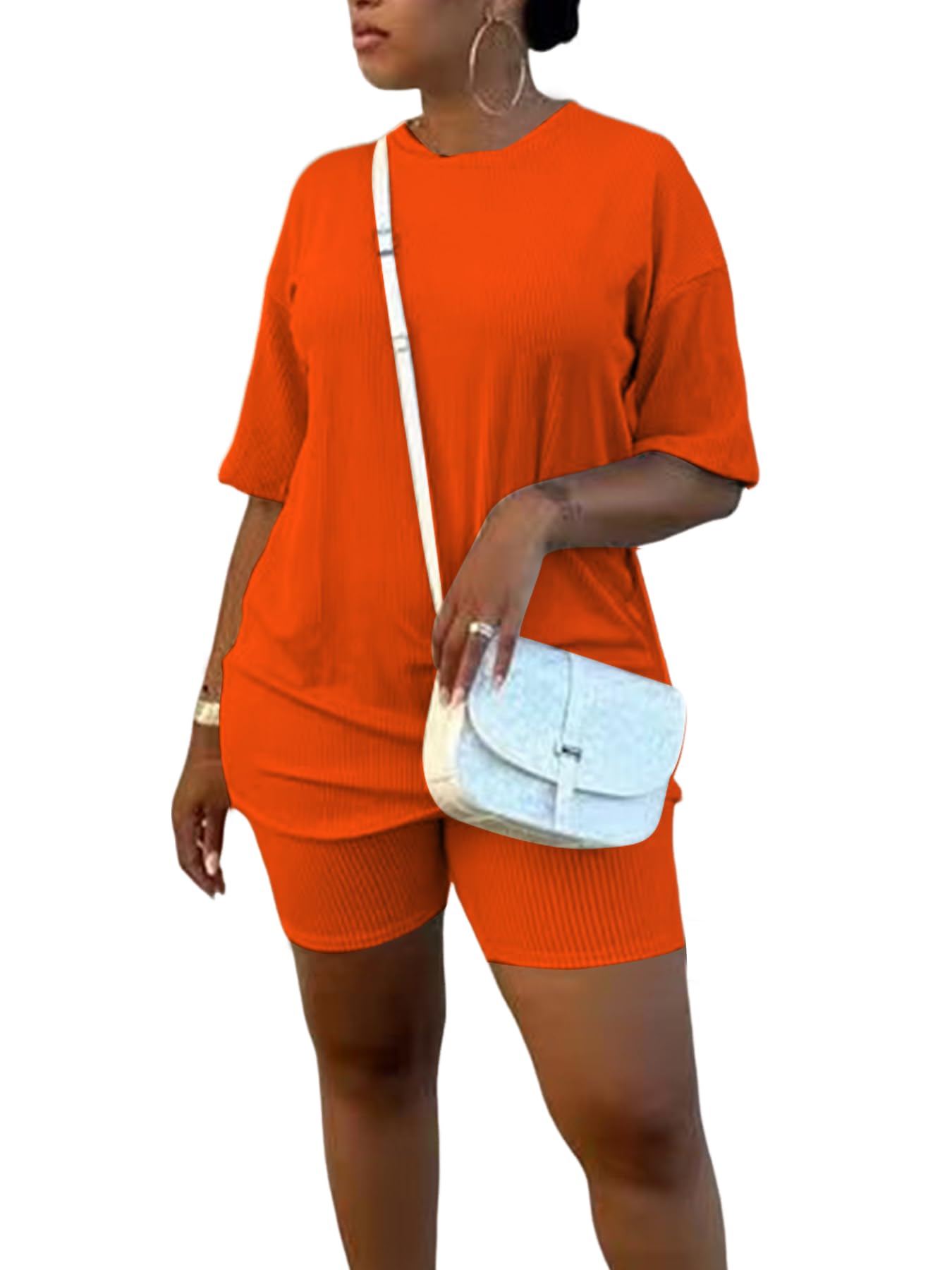 nclook Womens 2 Piece Outfits Light Lounge Sets Ribbed Knit Shorts Pajama Sets