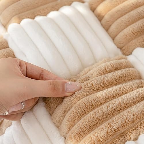 Miniatura 36 de vctops Funda de sofá con diseño a cuadros de búfalo de granja, funda de franela antideslizante para sofá seccional, alfombra suave y gruesa