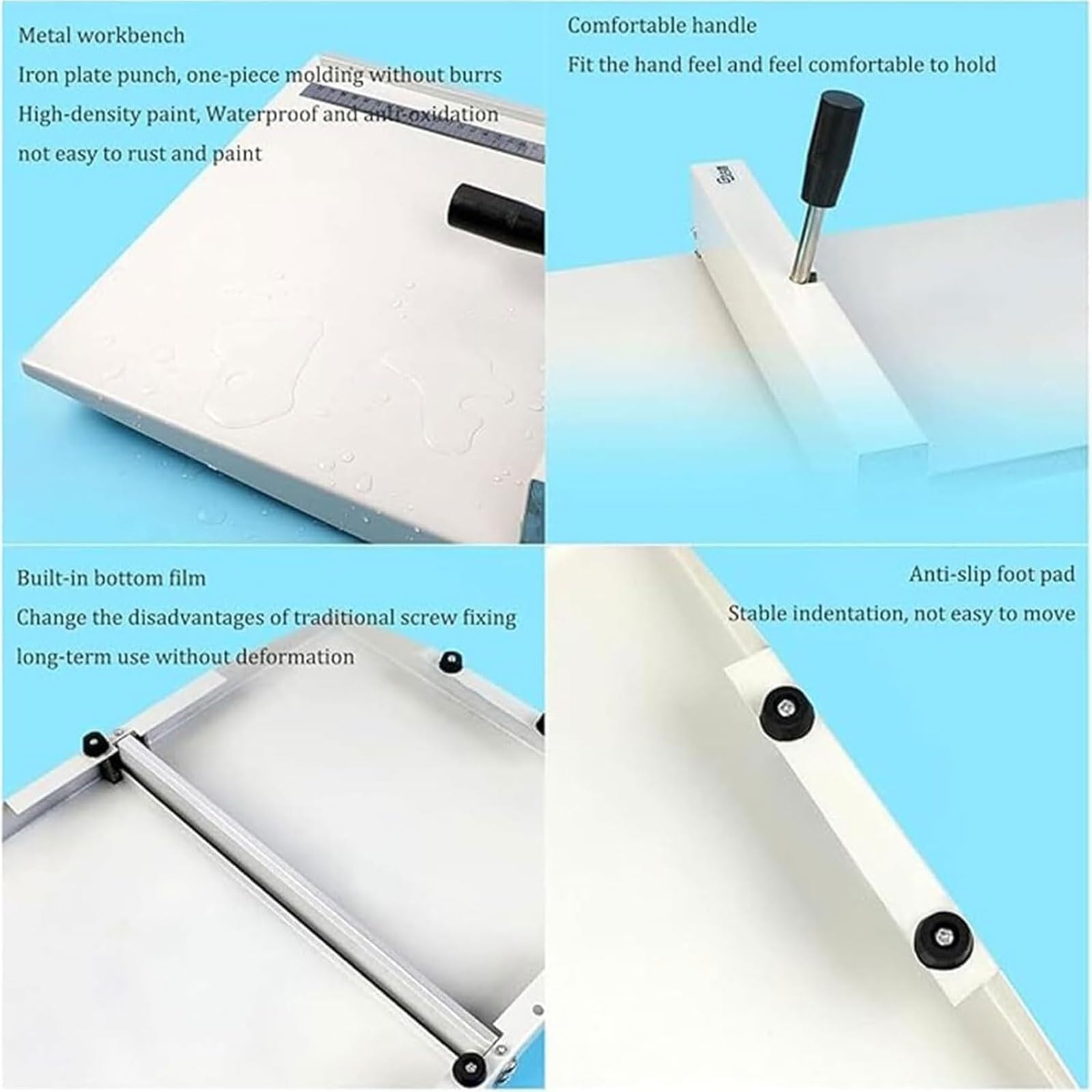 Macchina per piegatura manuale per carta, resistente, con righello di posizionamento, profondità regolabile di 0,8 mm, per piegatura e punteggio in formato A3, A4, A5, larghezza 350 mm/460 mm