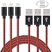 Cordify 3Pack 10FT Nylon Braided 8Pin Lightning to USB Charging Cable Cord with Aluminum Connector Compatible with iPhone 7/7+/6/6s/6 plus/6s+, 5c/5s/5/SE, iPad /iPod & More (Red)