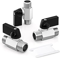 Vista 9 de GASHER 6 piezas de válvula de bola de latón mini de 1/4 pulgada, interruptor de apagado, rosca NPT de 1/4 pulgada macho x hembra para tubo de ajuste