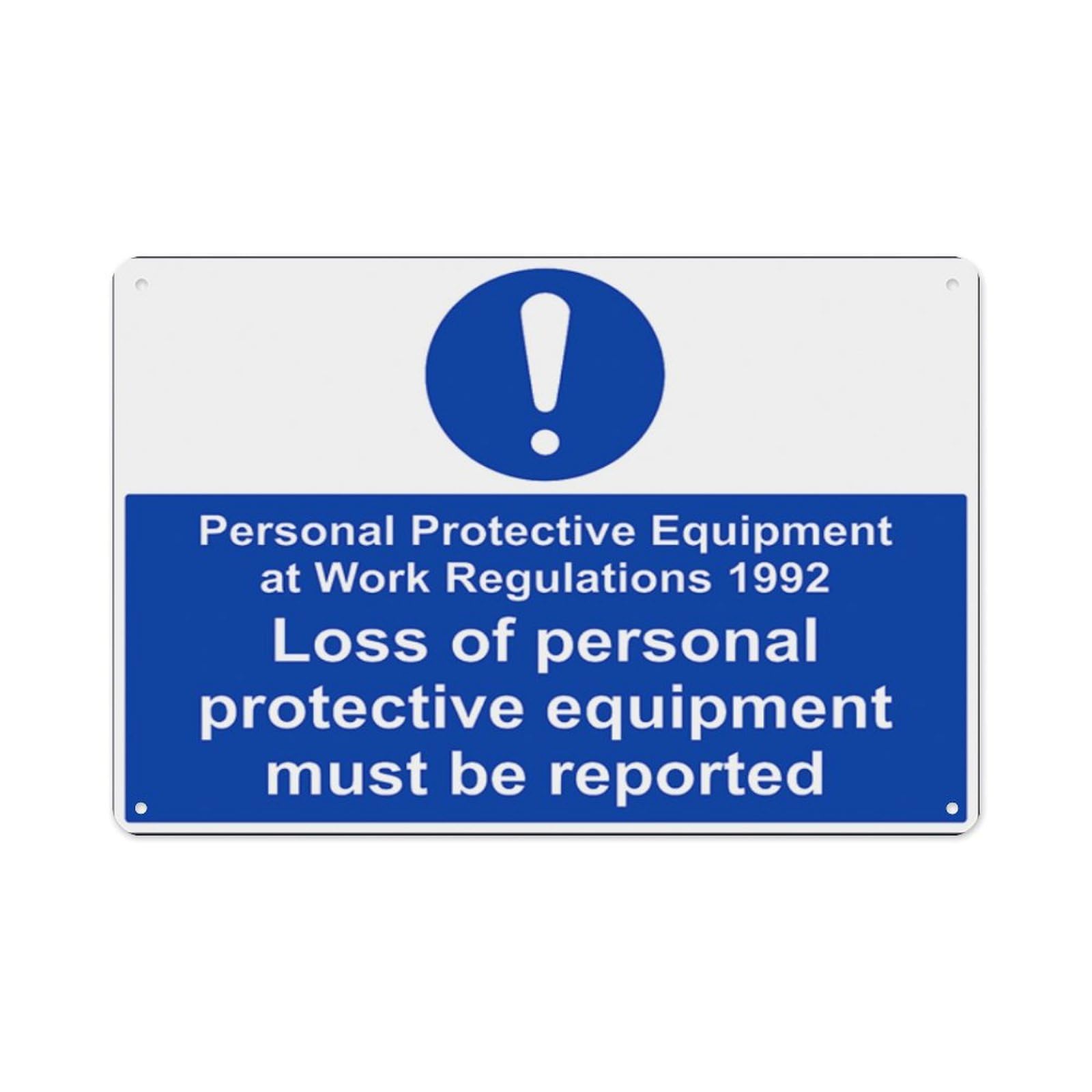 peiyeety Ppe Work Regulations 1992 Aluminum Tin Warning Signs For Home Outdoor Garden 12X16 Inches