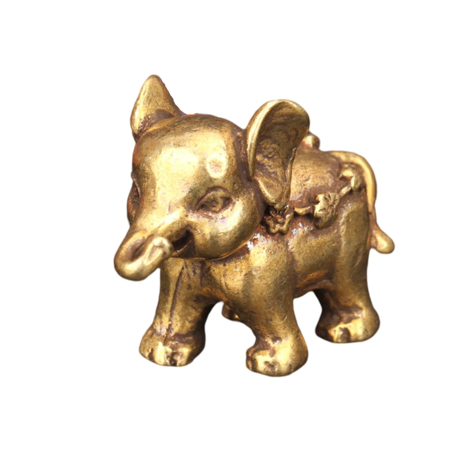 Amazon.co.jp: アンティークブロンズかわいい象ミニチュア置物デスク
