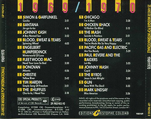 25 Ans De Musique Pop Internationale - 1969/1970