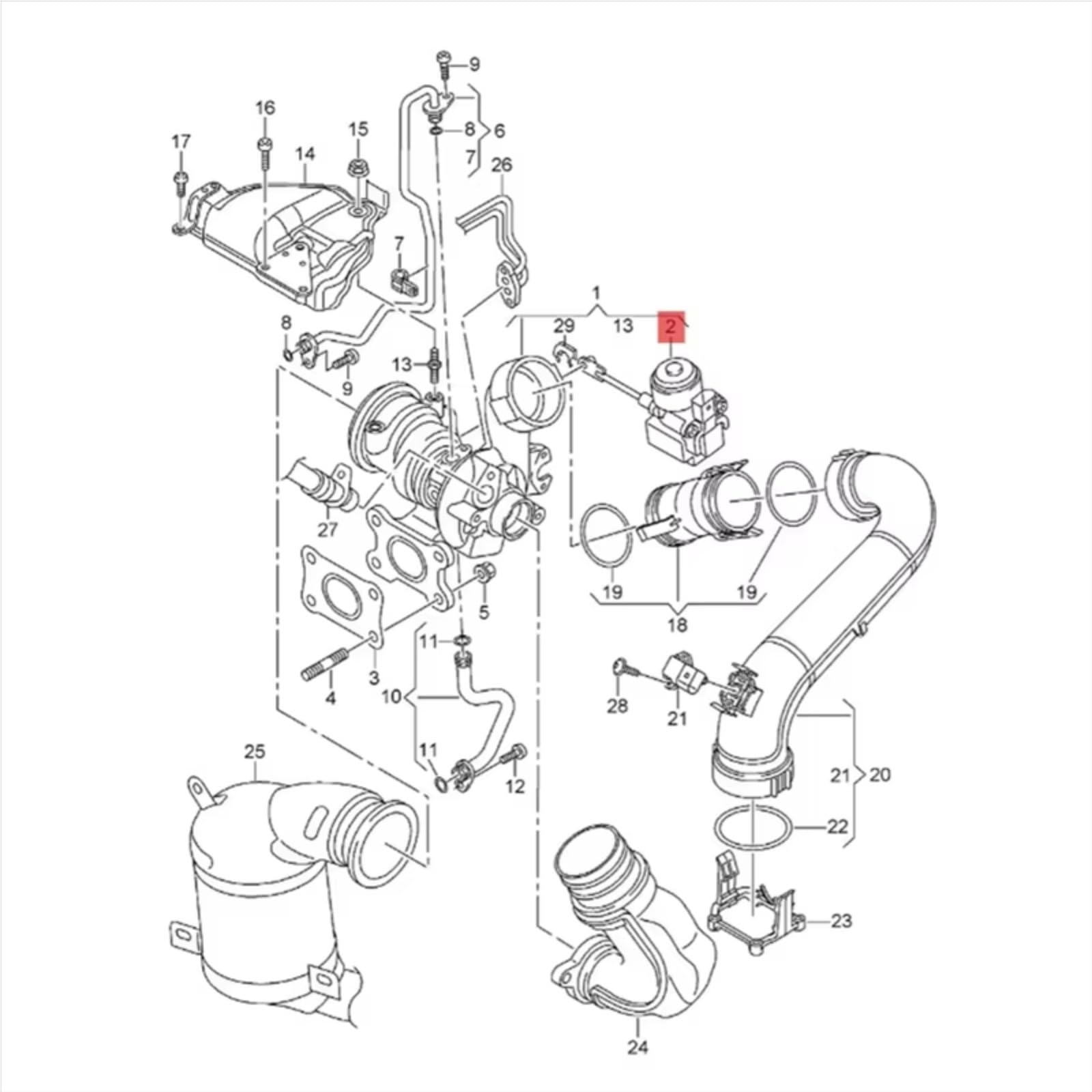 04E145725P 04E198725P 04E145725AK Turbocompressore Turbina Attuatore Elettronico Kit Compatibile Con Seat Per Leon 5F 2013 2014 2015 2016 Attuatore Turbo Auto Ricambi