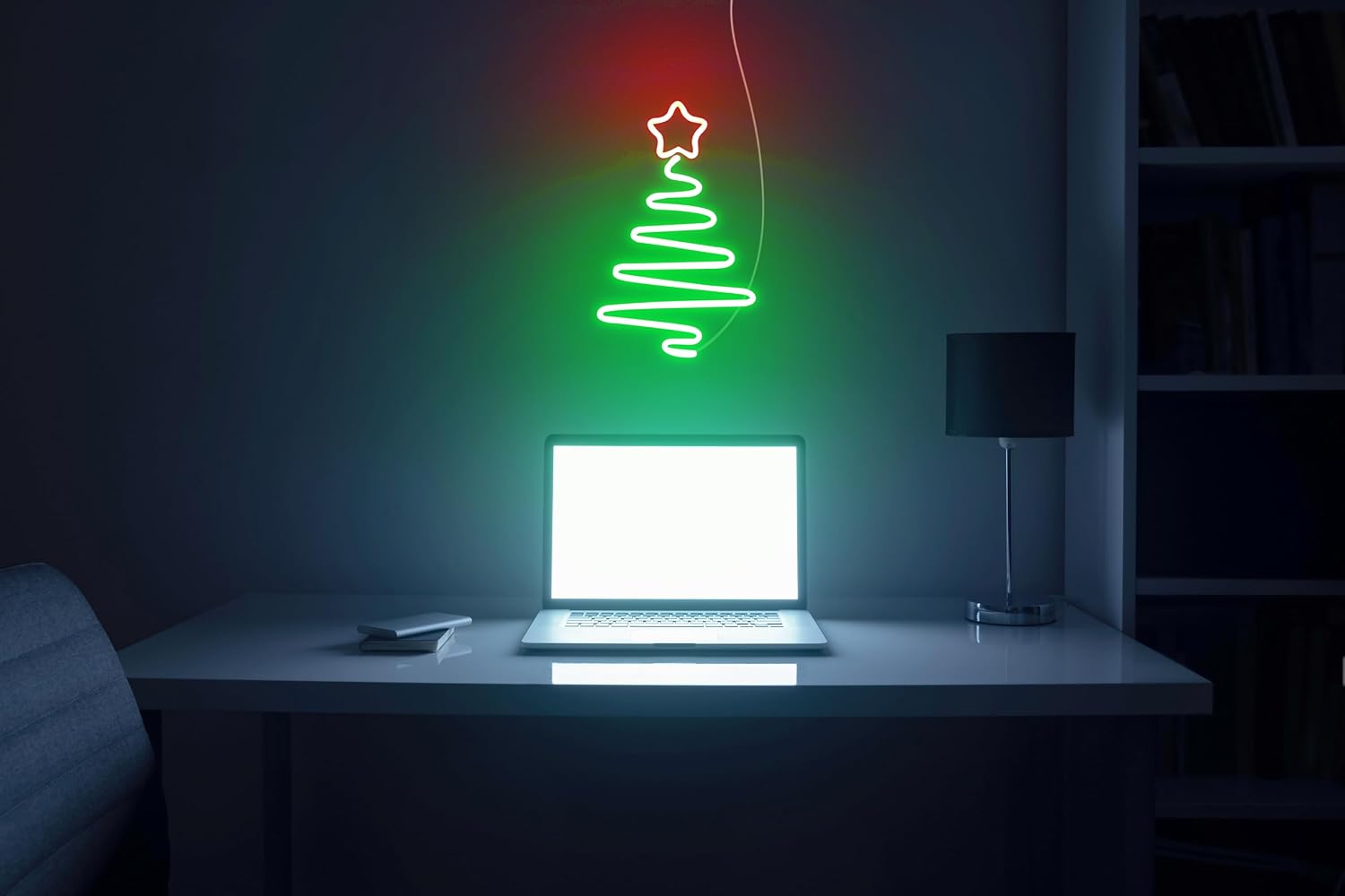 ADVPRO Modern Christmas Tree Flex Silicone LED Neon Sign - Blue & Yellow - st16s32-fnu0152-by