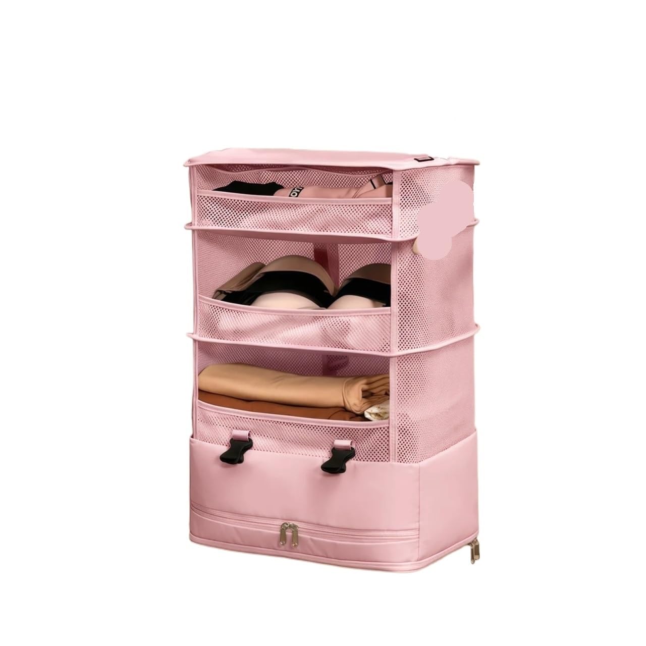 1pc 3-Layer Hanging Storage Bag, Multifunctional Organizer for Clothes & Home Goods(Pink)