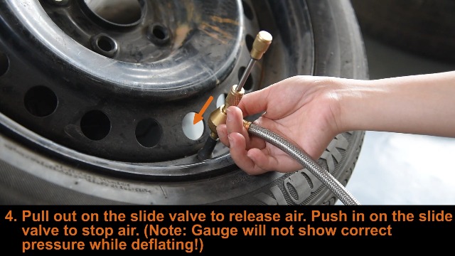 Image of Tire Deflator with Pressure Gauge (0-100psi) Adjustable Tire Air Down Tool - Large 2.5 inch Easy Read Glow Dial & Solid Brass Hardware - Rapid 4x4 Offroad Deflator Kit for Jeep, Truck or ATV