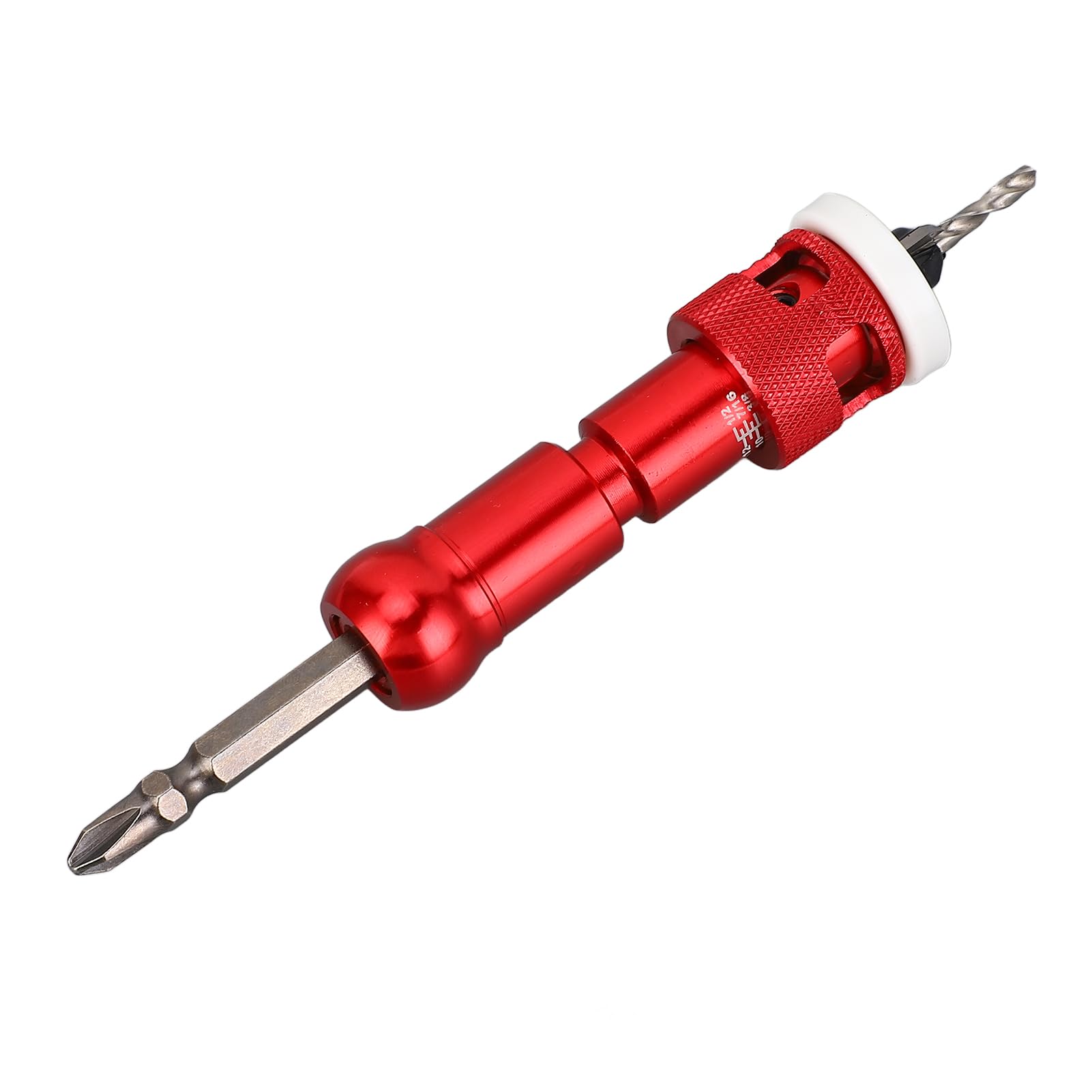 Juego de Brocas Avellanadoras para Madera, con Topes de Profundidad Ajustables y Punta de Carburo de 82 Grados, Incluye 5 Brocas HSS M2 Cónicas con Vástago Hexagonal de Liberación