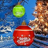 🎁 Decoraciones de bolas de Navidad inflables gigantes - bolas sopladas con copos de nieve, árboles de Navidad, "Feliz Navidad" u otros patrones de Navidad. Le dará un ambiente festivo y alegre y llenará su hogar con espíritu navideño.add festiva atmósfera y juguetes inflables, muy adecuado para interiores y exteriores.