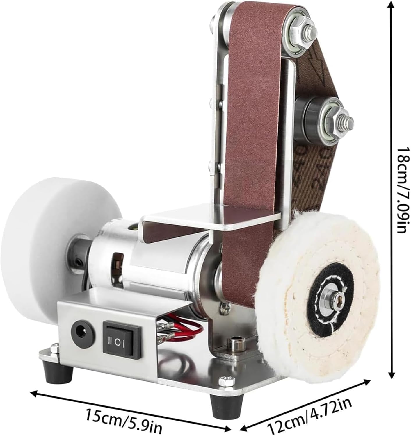 3-in-1 Mini Belt Sander 7-Speed Knife Sharpener Bench Grinder | With Sanding Belts. Multi-purpose Buffer Polisher For Metal, Woodworking & DIY Handcrafts,with Reverse Switch