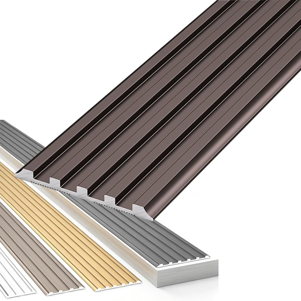 Perfil De Protección Para Borde De Escalón Aluminio Perfil De Borde De Escalera Antideslizante Tiras Para Peldaños Perfil De Metal 100cm Largo