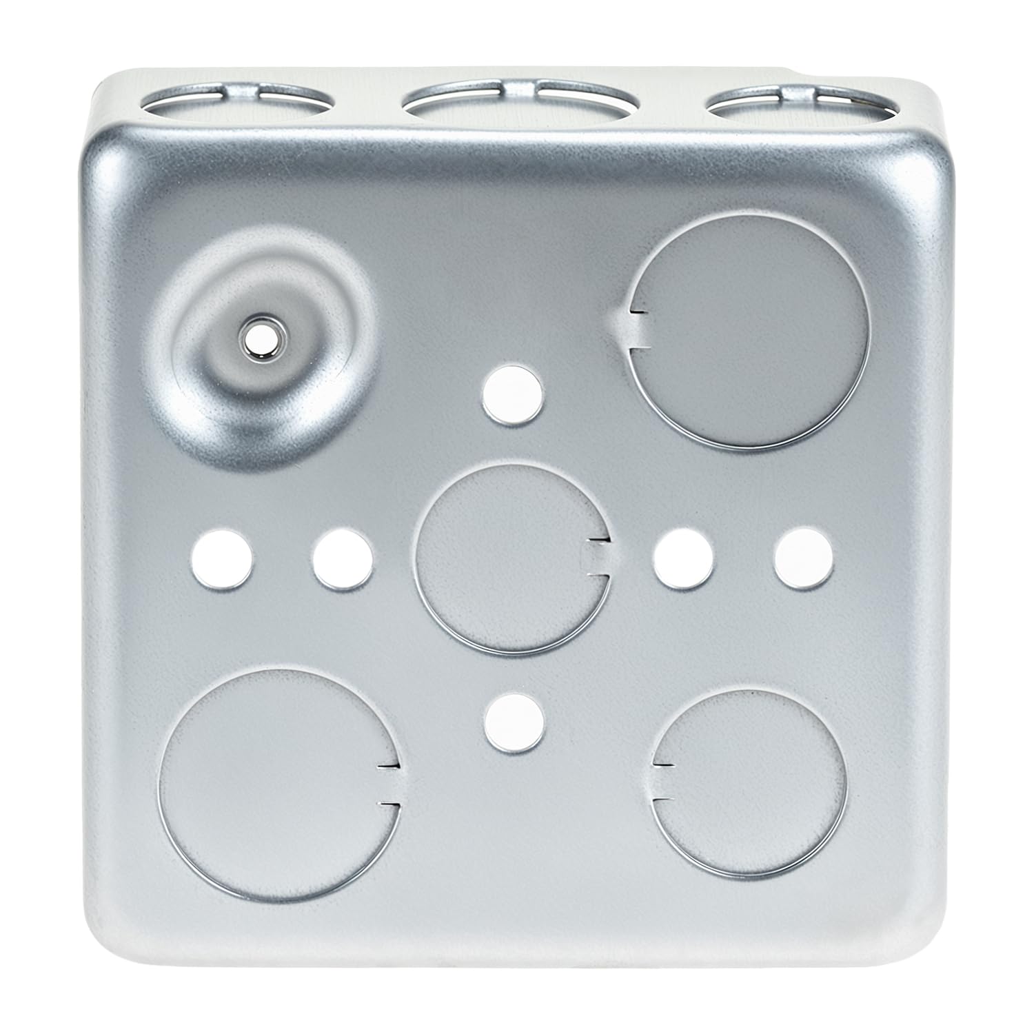QWORK 4" Square Electrical Box, 12-Pack Galvanized Metal, 21 Cu. in. Capacity, Knockouts 1/2" & 3/4", Electrical Junction Box — Amazon image 6