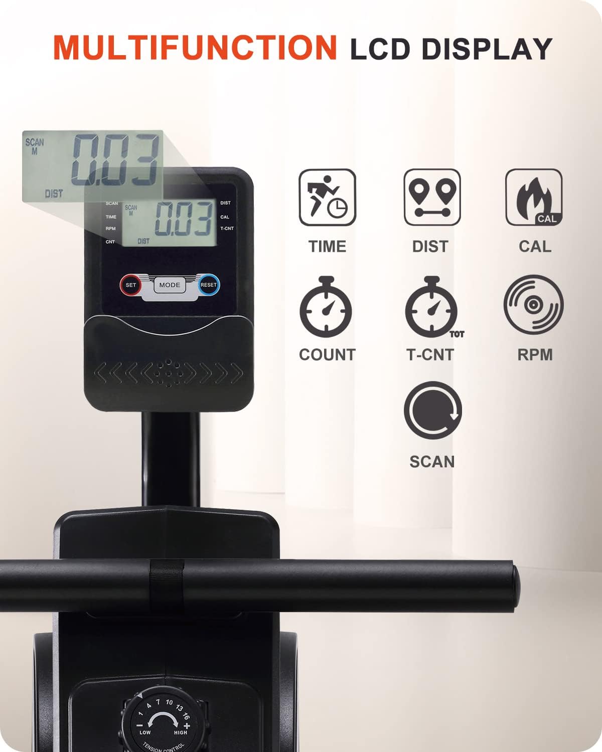 ECHANFIT Magnetic/Water Rowing Machine for Home Use Foldable Rower with Adjustable Resistance, LCD Monitor, Tablet Holder and 350 LB Weight Capacity