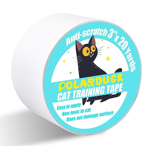 Cinta antiarañazos para gatos, 3 pulgadas x 20 yardas, cinta de entrenamiento para gatos, 100% transparente de doble cara transparente para gatos,