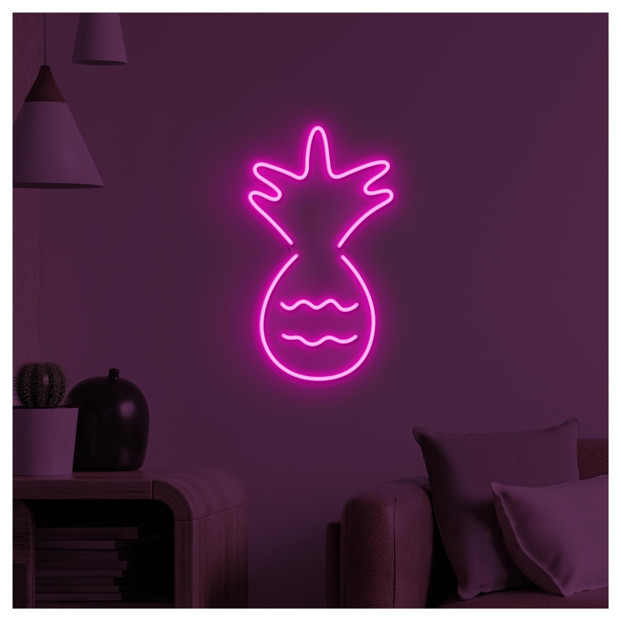 RONGCH Hanging Art Signs Pineapple Neon Sign Beach House Bar Cafe Wall Decor and Party Drink Art Room Bedroom Game Pet Store Birthday 40cm(Style G)
