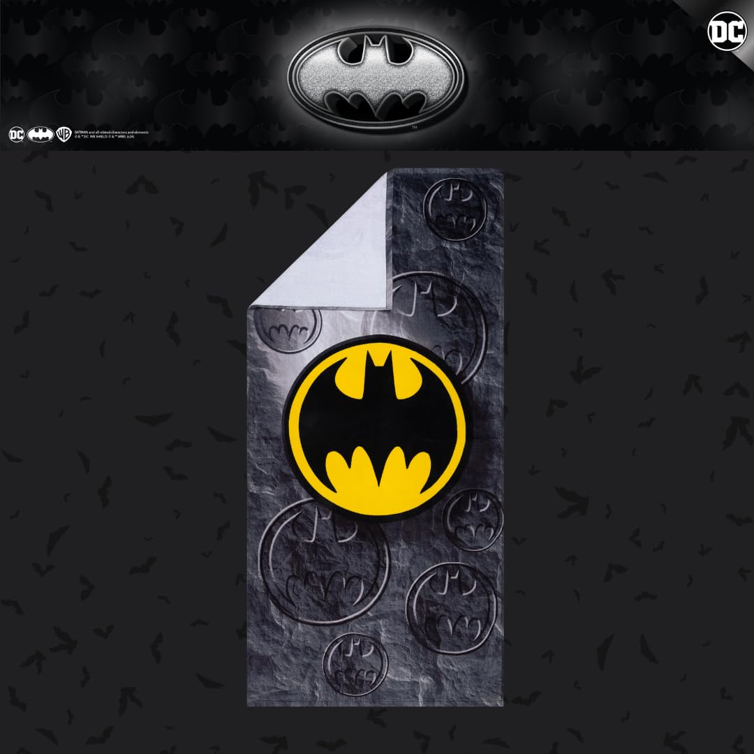 Franco Collectibles Batman - Toalla de baño de algodón súper Suave, 60 x 30 Pulgadas, Producto Oficial de WB