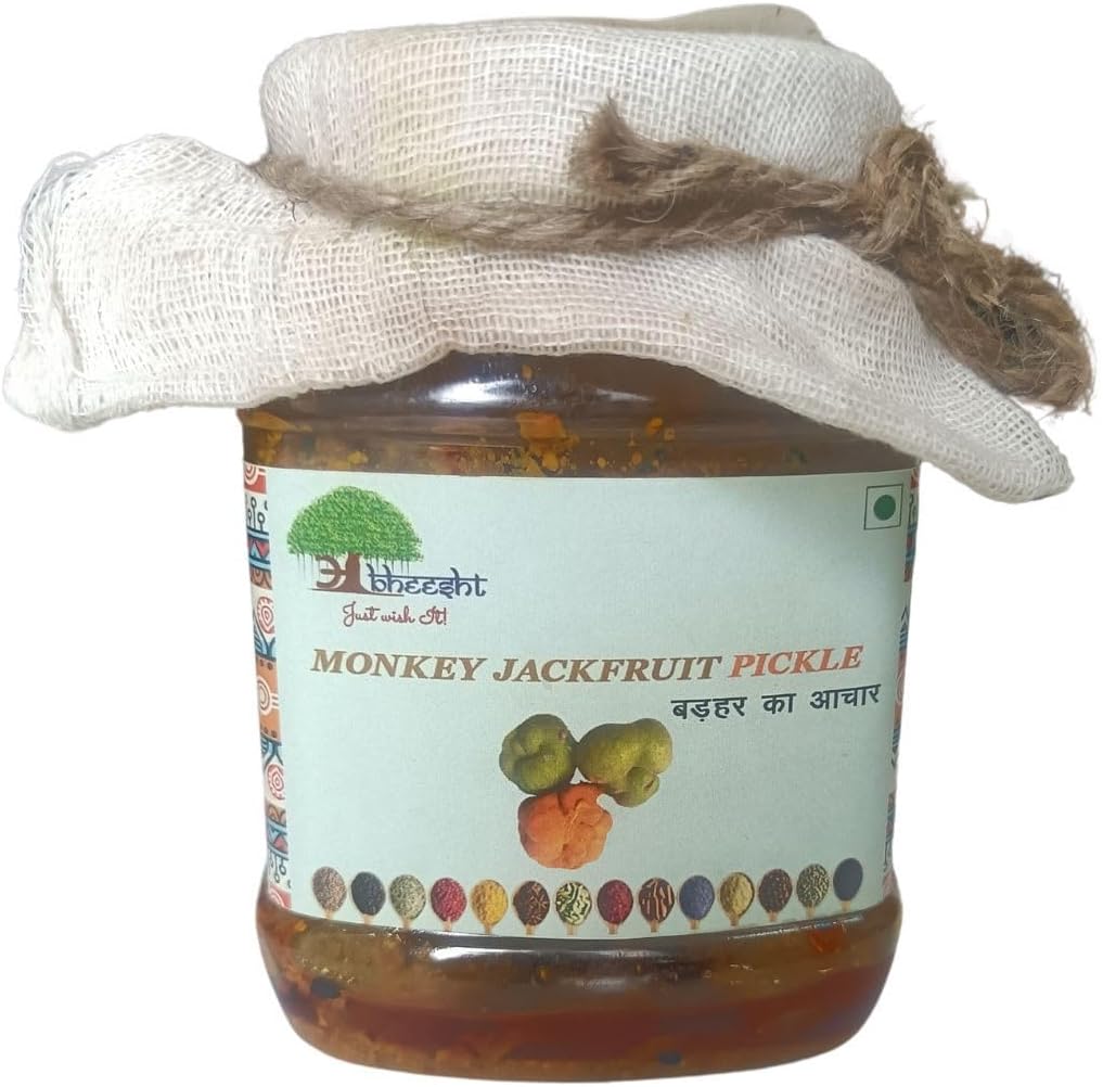 Abheesht Monkey Jackfruit Pickle 400g | Homemade Traditional Achar Artocarpus Lacucha | Badhal ka Achar | No Preservatives | Traditional Recipe from Bihar Pickles in Mustard Oil