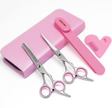 Hair Cutting Kit for DIY Hair Cutting at Home, Hair Scissors, Split Ends Trimmer, Bangs Clips, Professional Hair Cutting Tools for Women, Kids