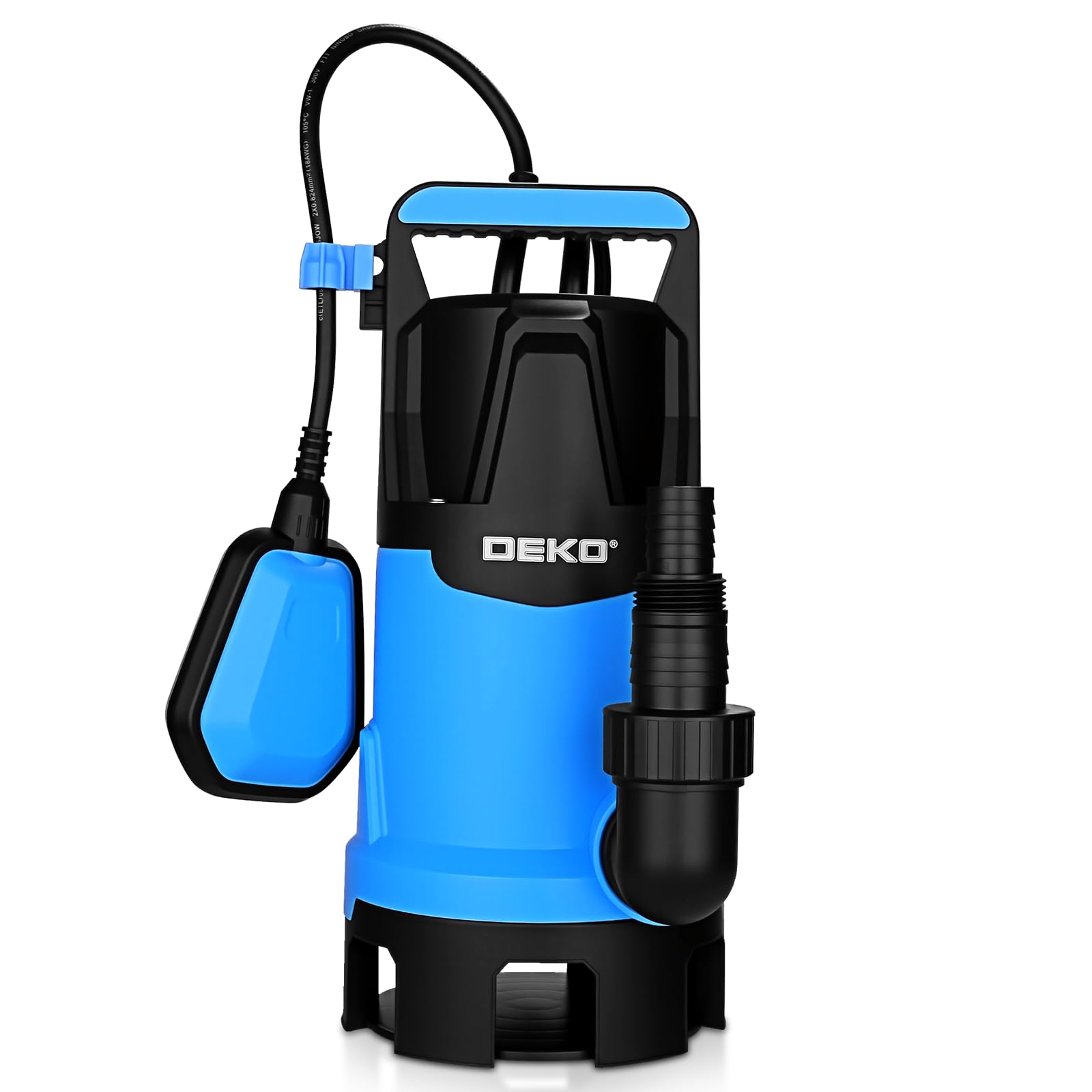 DEKOPRO 900W 水中ポンプ 底部入水式 排水ポンプ 最大吐出量24600L/H 最大揚程9.1M 汚水ポンプ 50/60Hz兼用 循環ポンプ 水耕栽培 ウォーターポンプ 水族館給水 散水 日本語取扱説明書