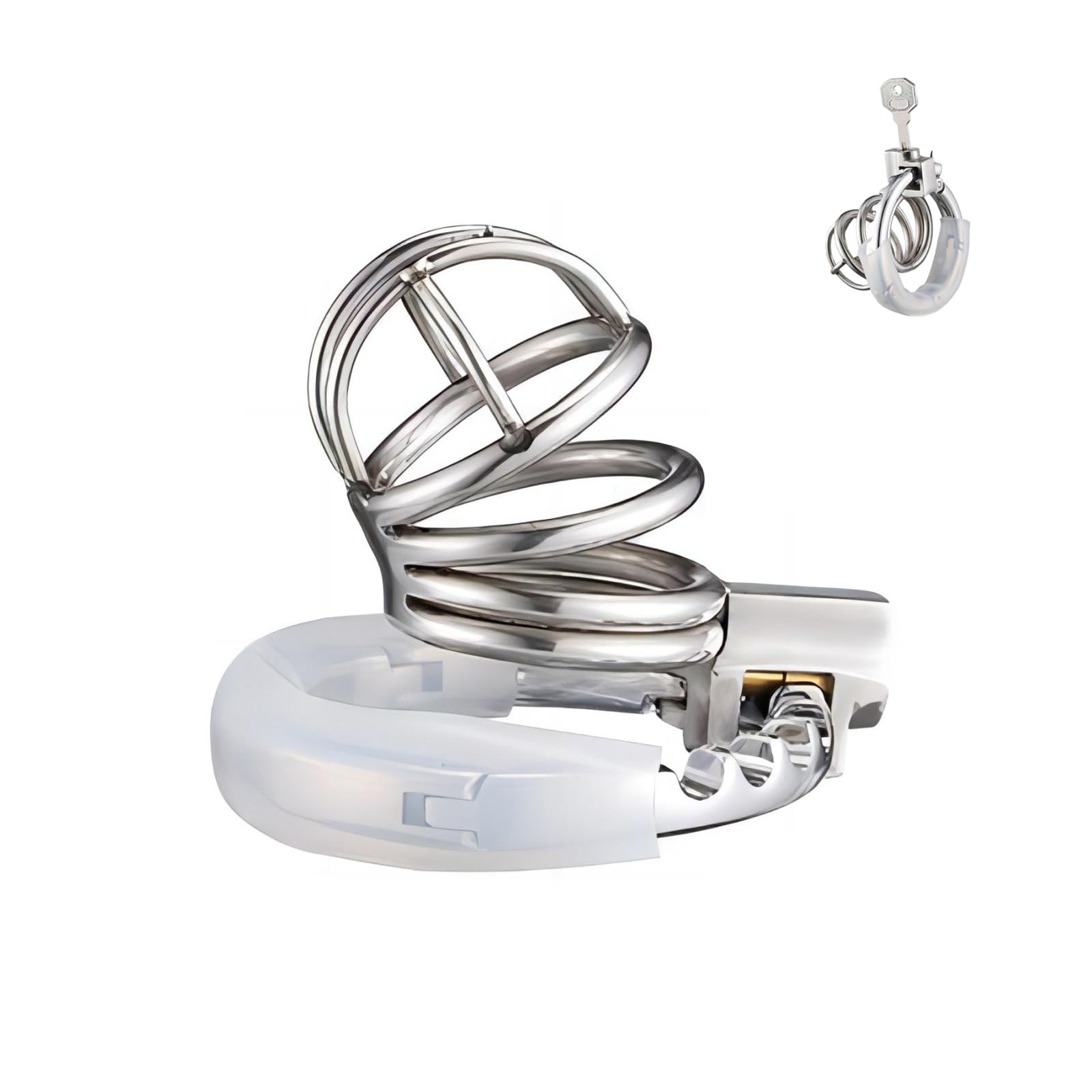 Cage de Chasteté en Métal Les Anneaux de La Cage à Pénis est Réglable en 7 Tailles (Diamètre : 42 mm ~ 62.5 mm) Chastity Cage pour Les Jouets Sexuels Masculins pour L'attachement du Pénis (Fretwork)