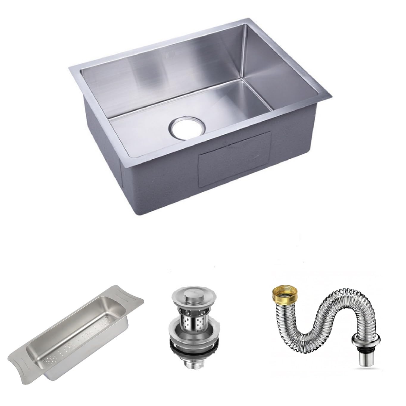 Inset/Undermount Stainless Steel Kitchen Sink Deep Square Single