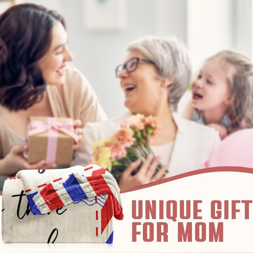 RABUSOFA Throw Blankets Gifts for Mom from Daughter Son Anniversary Birthday Dear Mom Blanket for Mother's Day Women,Super Soft Flannel for Christmas Valentines Day for Bed Couch 60x50 Inch - Image 4