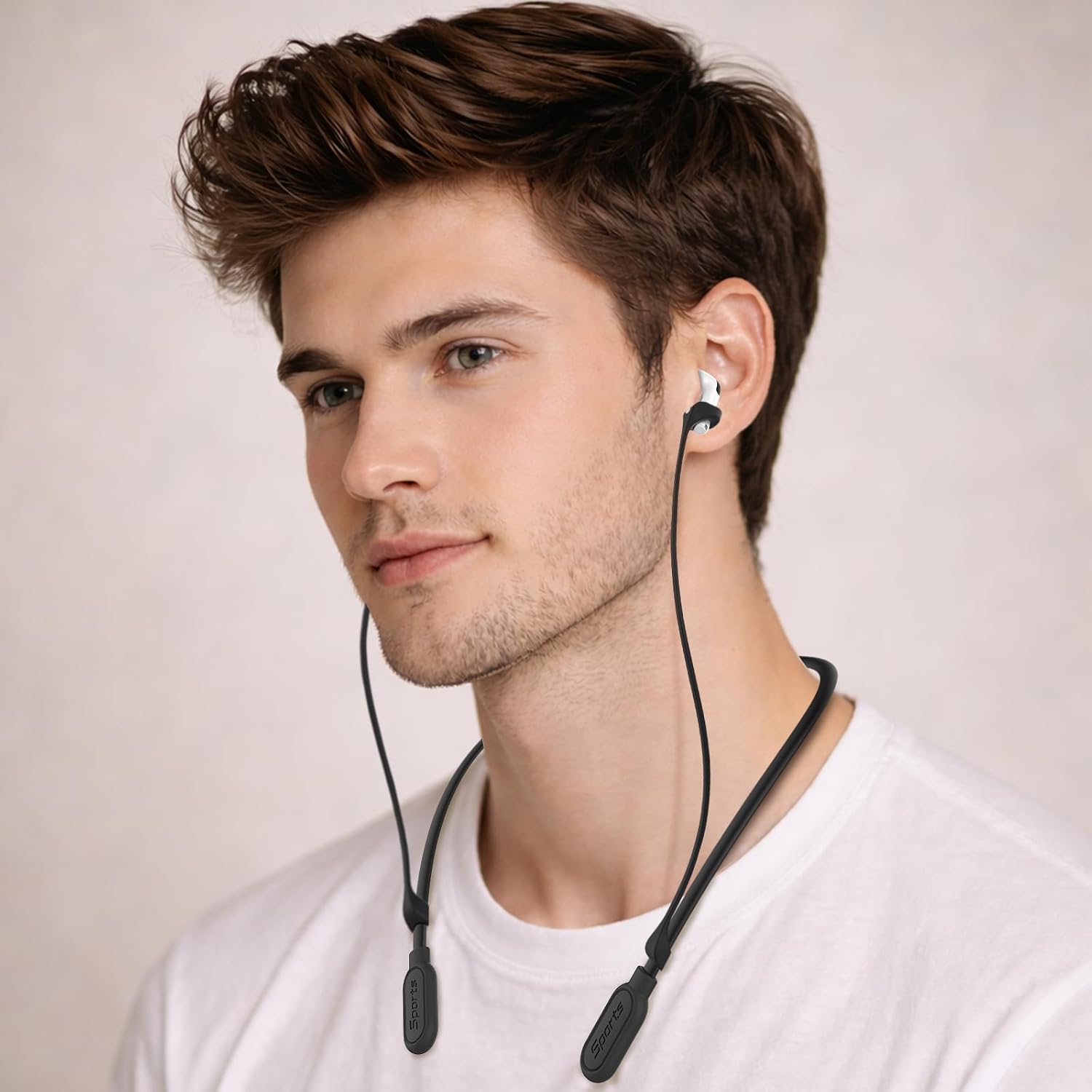 Compatible Airpods Strap, Silicone Anti-Lost Wire Cable Connector Sports Neckband Compatible for Airpods Pro 3/2/1, Airpods 4, 3, 2, 1, Black - Image 2