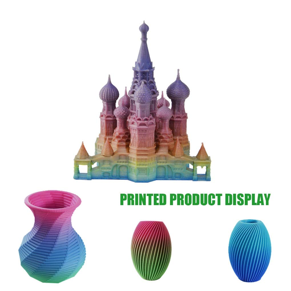 Hello Drukarka 3D Filament 1 kg, 1,75 mm PLA SILK kolor tęczy drukarka 3D Filament nie plączą się w 100% bez pęcherzyków z tolerancją pakowania worków próżniowych +/-0,02 mm