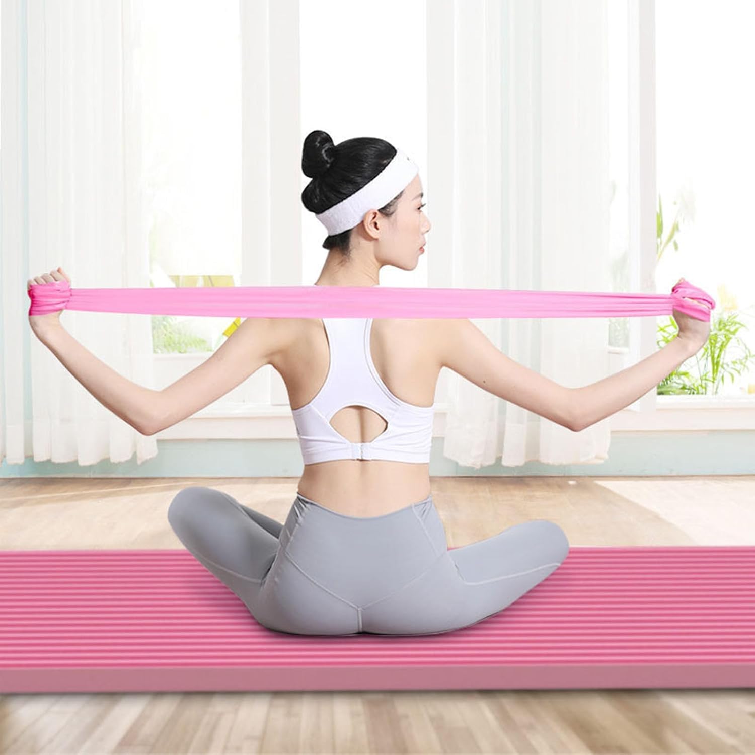 Pilates Circle Essentials, kit da yoga da donna, set da 5 pezzi, pilates a casa, include palla pilates, anello da yoga Magic Circle e fasce di resistenza per donne, set da pilates e palla.