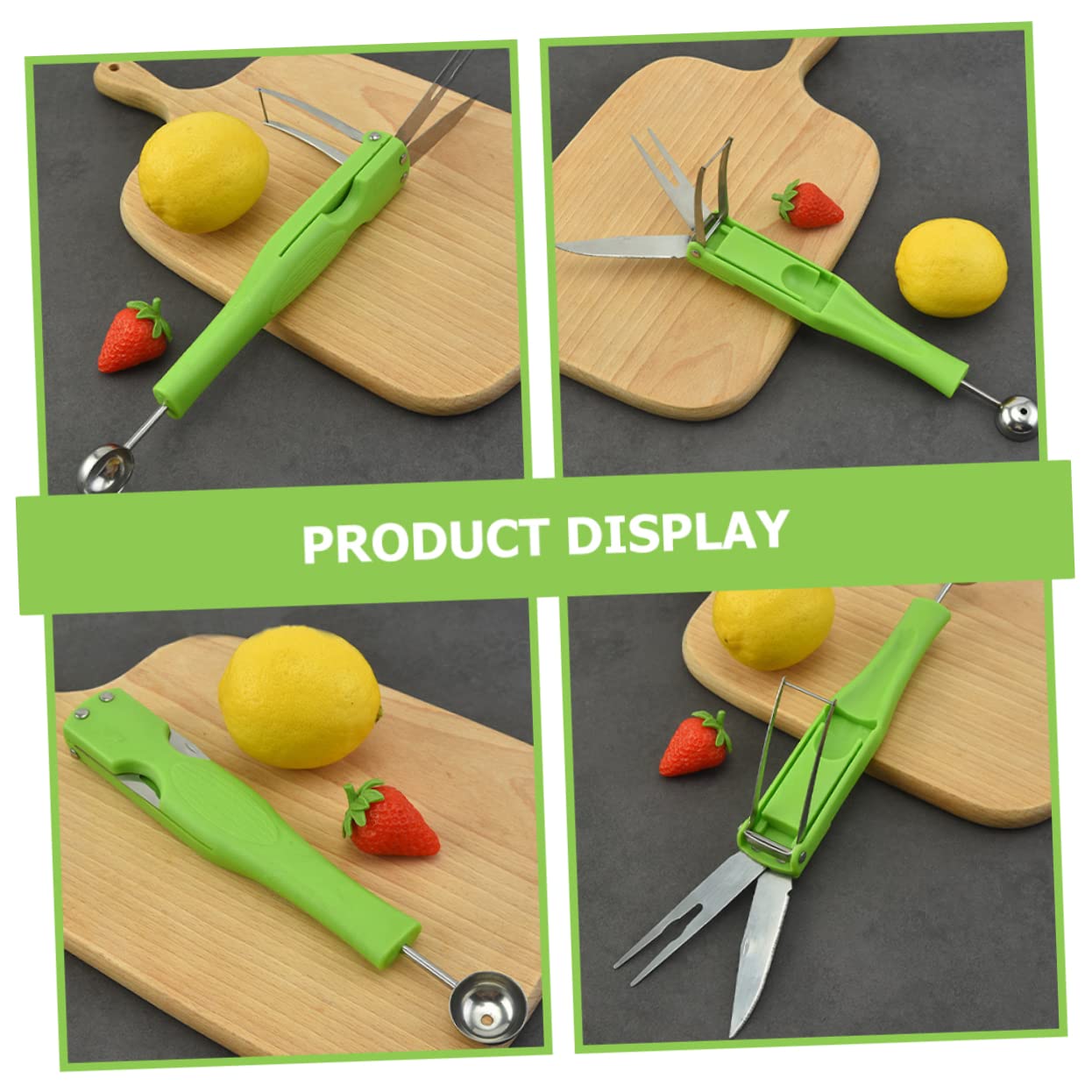 OUNONA 3piezas Cuchara De Melón Profesional De Acero Inoxidable Cortadora De Sandía y Helado Herramienta Multiusos Para Cocinas Para Fiestas y Reuniones